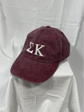 Sigma Kappa Adjustable Hat Burgundy Embroidered Greek Sorority Baseball Cap